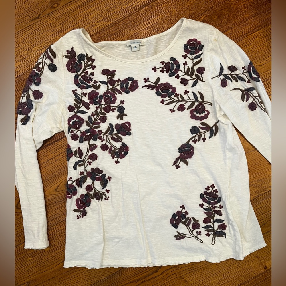 Sundance Embroidered Long Sleeve T-shirt - Women's Size Medium